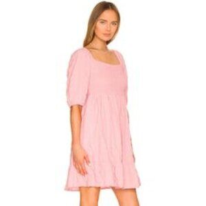 BCBGeneration Womens Dress - Square Neck Smocked Dress Cherry Blossom Large